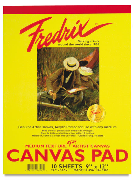 Fredrix Canvas Pad 9 x 12, 10 Sheets