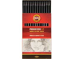 Koh-I-Noor Progresso Woodless Graphite Pencils - Set of 12