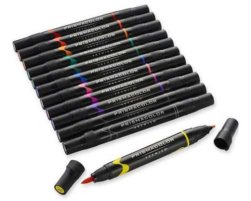 Prismacolor Premier Brush Marker Set of 12 Above Ground Art Supplies