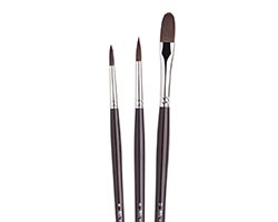 Winsor & Newton Galeria Acrylic Brush Long Handle Set of 3