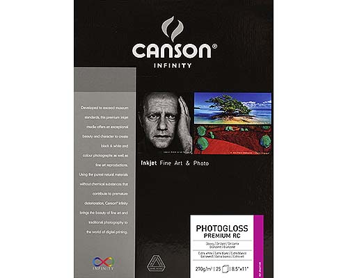 Canson Infinity PhotoSatin Premium Resin Coated 270 GSM- Satin 8.5"x11" 25 Sheets