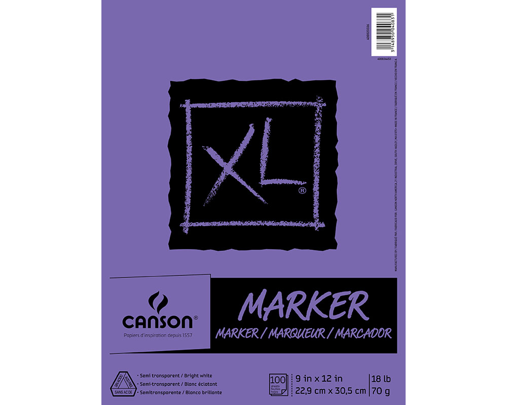 Canson XL Marker Pad - 18lb - 9"x12" - 100 Sheets