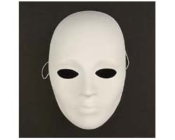 Plastic White Mask Firenze (plain) With Elastic 