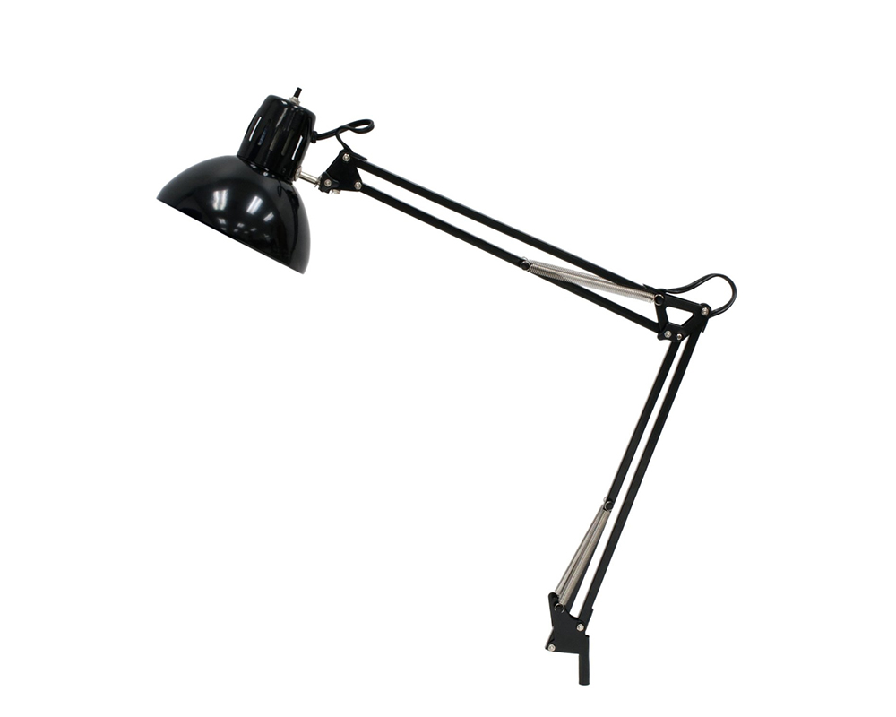 Studio Designs Black Swing Arm Lamp With 13-Watt Bulb 