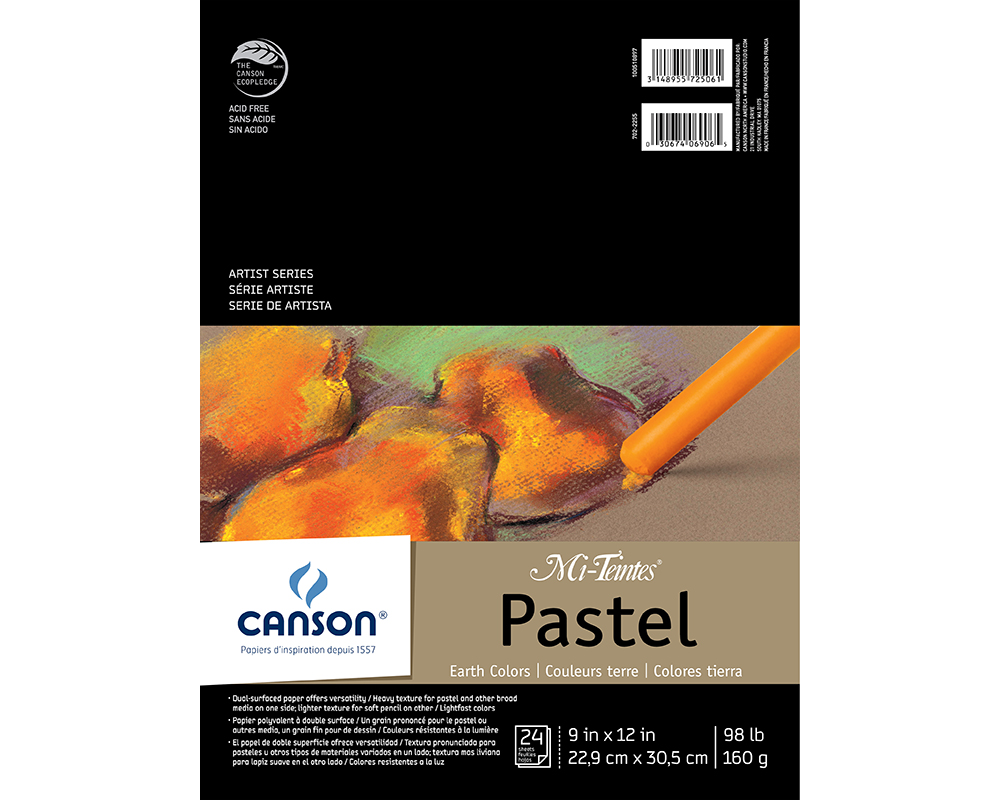 Canson Mi Teintes Earthtone Pastel Pad 9"X12"  24 Sheets