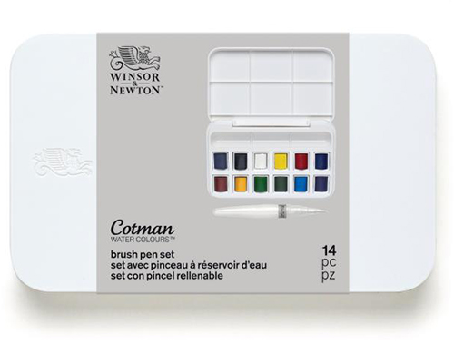 Winsor & Newton Cotman Watercolours Brush Pen Set 14 Pieces
