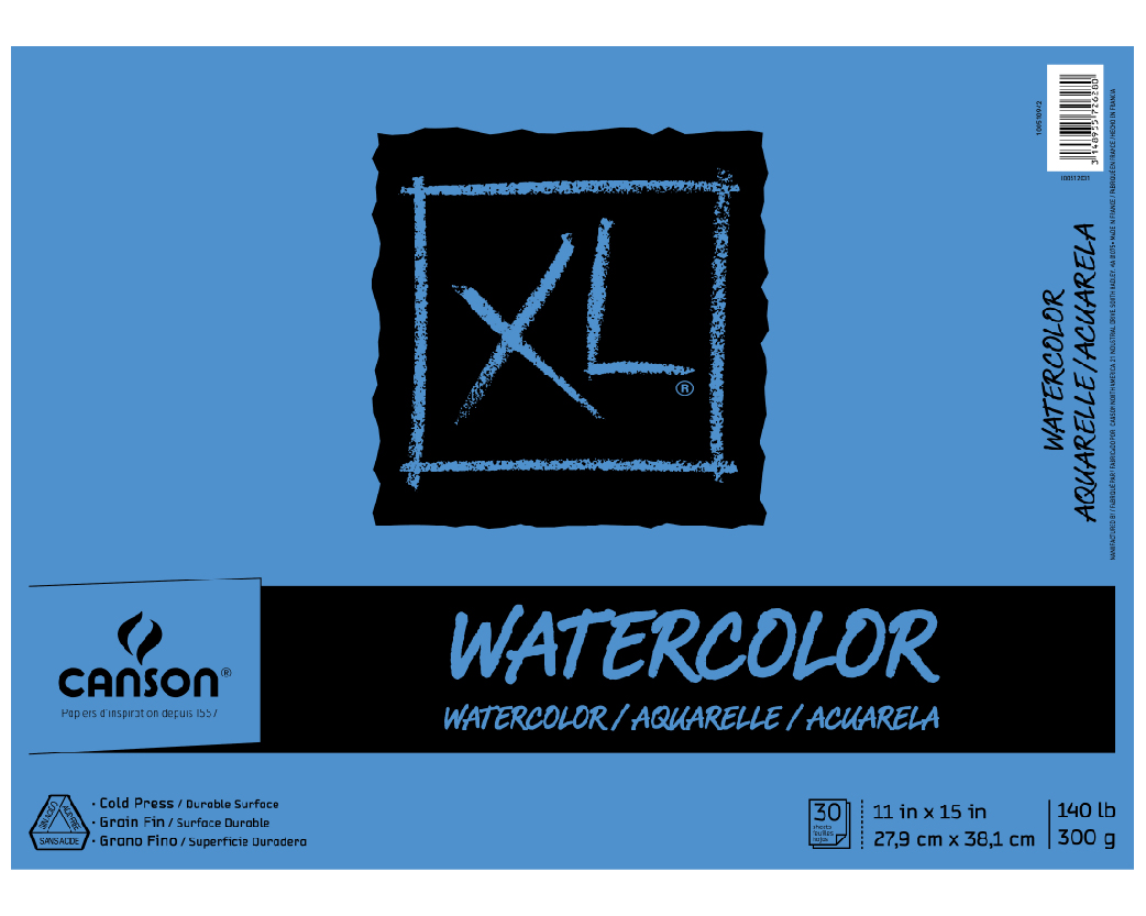 Canson XL Watercolour Pad  300g  30 Sheets  11 x 15 in.