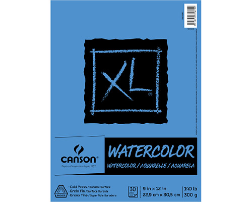 Canson XL Watercolour Pad  300g  30 Sheets  9 x 12 in.