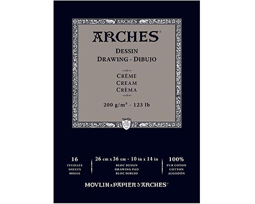 Arches Dessin Drawing Pad — 123lb. —16 Sheets — Cream 10 x 14 in.