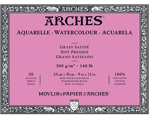 Arches 140lb Hot Press Block 12x16 20 sheets - Art and Frame of