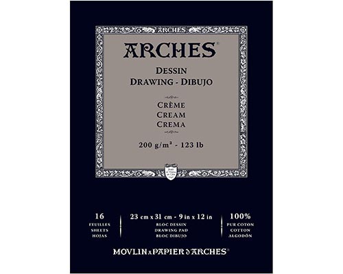 Arches Dessin Drawing Pad — 123lb. —16 Sheets — Cream 9 x 12 in. 