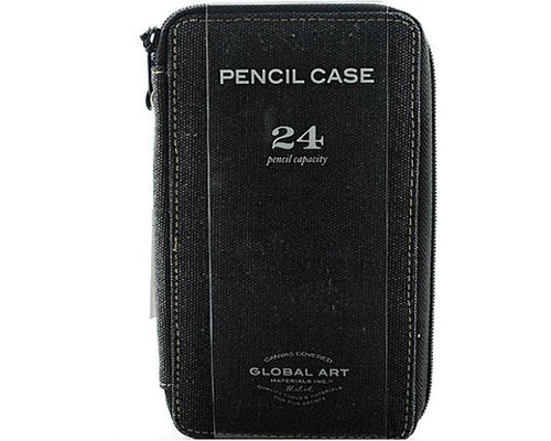 Global Art Canvas Pencil Case24- Black