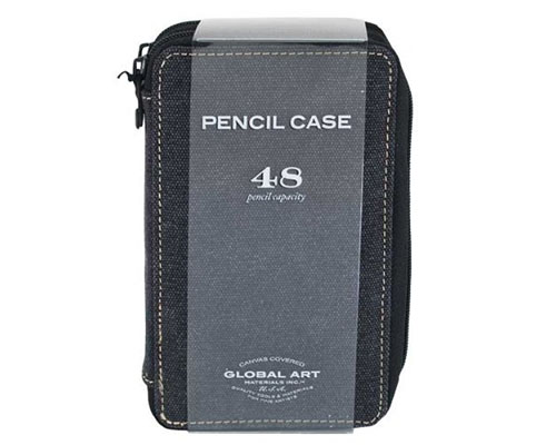 Global Art Canvas Pencil Case 48 - Black