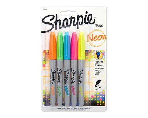 Sharpie Fine Point Permanent Markers – Neon Set of 5