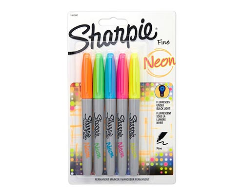 Sharpie Fine Point Permanent Markers  Neon Set of 5