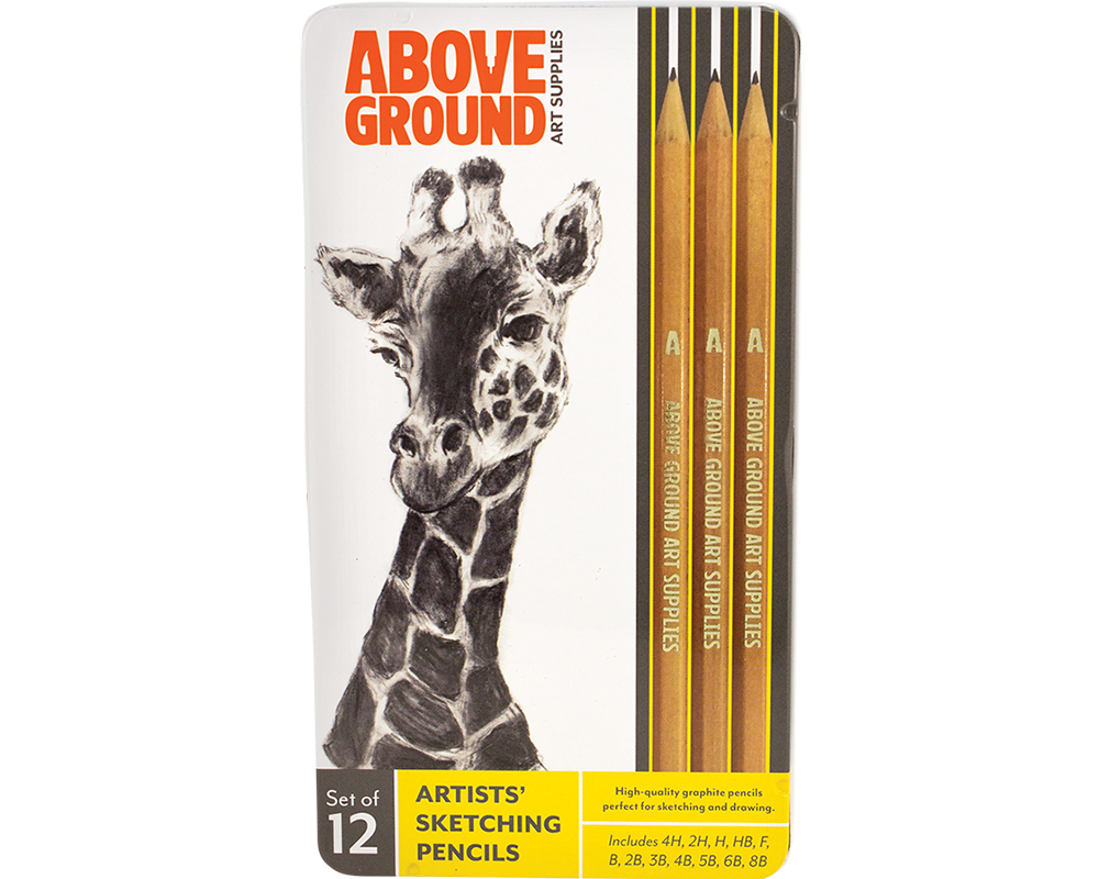 Above Ground Sketching Pencils – Tin Set of 12