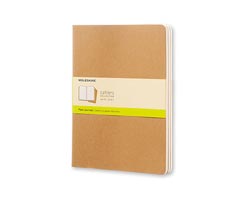 Moleskine Plain Cahier Journals- Kraft - X Large - Set of 3