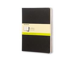 Moleskine Plain Cahier Journals- Black - X Large - Set of 3