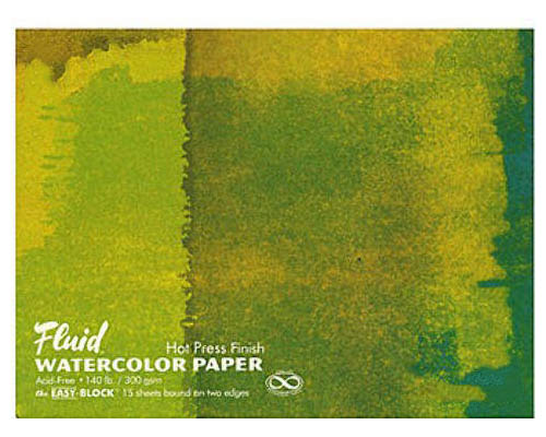 Fluid Watercolour Paper Easy-Block Hot Press 9" x 12"