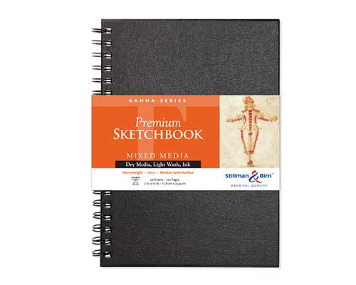 Strathmore 400 Series Art Drawing Journal, 7x10 Wire Bound, Black Drawing  Paper Journal, 100 Pages 