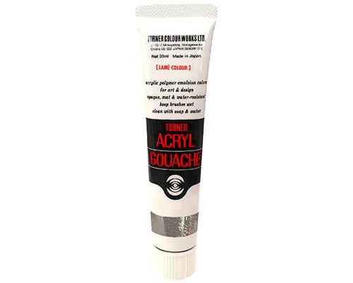 Turner Acryl Gouache  20mL Tube  Lamé Silver