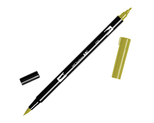 Tombow Dual Brush Pen 076 Green Ochre