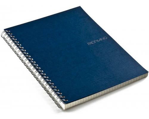 Fabriano EcoQua  Blank Notebook Spiral Binding 5.8"X8.25" Navy