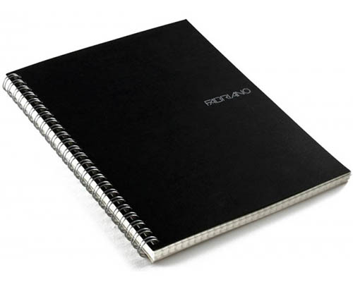 Fabriano EcoQua  Blank Notebook Spiral Binding 5.8"X8.25" Black