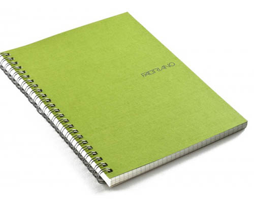 Fabriano EcoQua  Blank Notebook Spiral Binding 5.8"X8.25" Lime