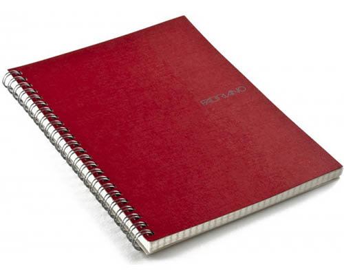 Fabriano EcoQua  Blank Notebook Spiral Binding 8.25"X11.7" Raspberry