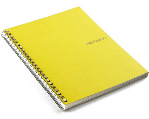 Fabriano EcoQua  Blank Notebook Spiral Binding 8.25"X11.7" Lemon