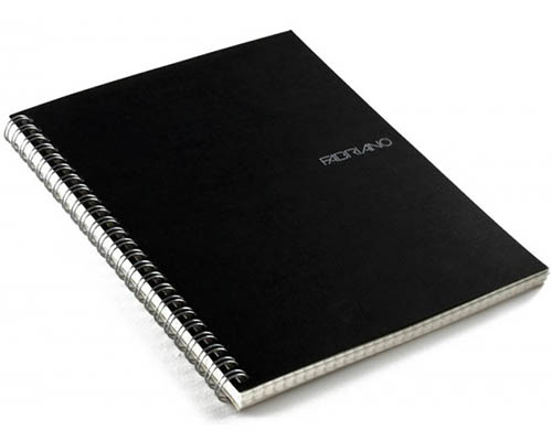 Fabriano EcoQua  Blank Notebook Spiral Binding 8.25"X11.7" Black