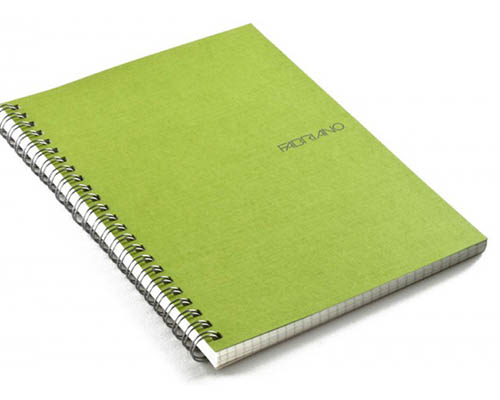 Fabriano EcoQua  Blank Notebook Spiral Binding 8.25"X11.7" Lime