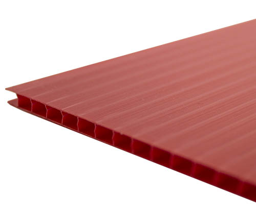 Hi-Core Corrugated Plastic Board 4 Ply 18 x 24 in. Red #30