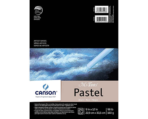 Canson Mi Teintes Black Pad 24 Sheets 9"x12"