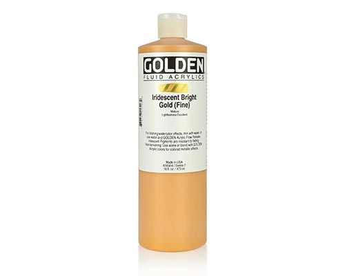 Golden Fluid Acrylic - Iridescent Bright Gold Fine - 16oz