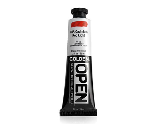 Golden OPEN Acrylics - C.P. Cadmium Red Light - 2oz