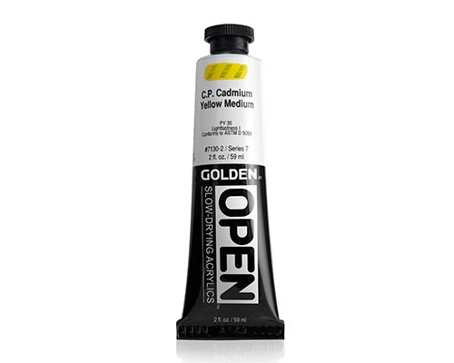 Golden OPEN Acrylics - C.P. Cadmium Yellow Medium - 2oz