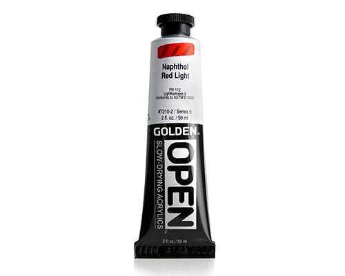 Golden OPEN Acrylics - Napthol Red Light - 2oz