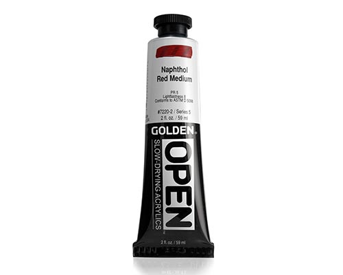 Golden OPEN Acrylics - Naphthol Red Medium - 2oz