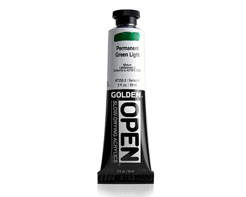 Golden OPEN Acrylics - Permanent Green Light - 2oz