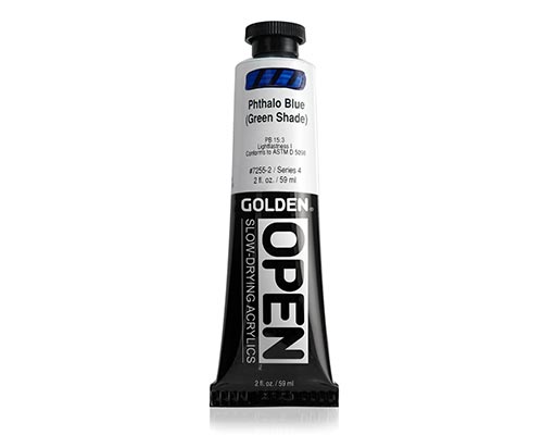 Golden OPEN Acrylics - Phthalo Blue Green Shade - 2oz