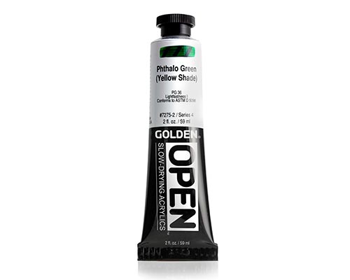 Golden OPEN Acrylics - Phthalo Green Yellow Shade - 2oz