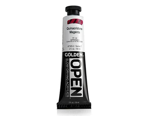 Golden OPEN Acrylics - Quinacridone Magenta - 2oz