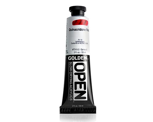 Golden OPEN Acrylics - Quinacridone Red - 2oz