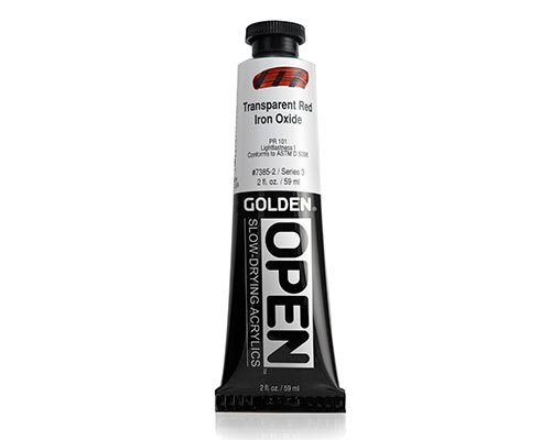 Golden OPEN Acrylics - Transparent Red Iron Oxide - 2oz