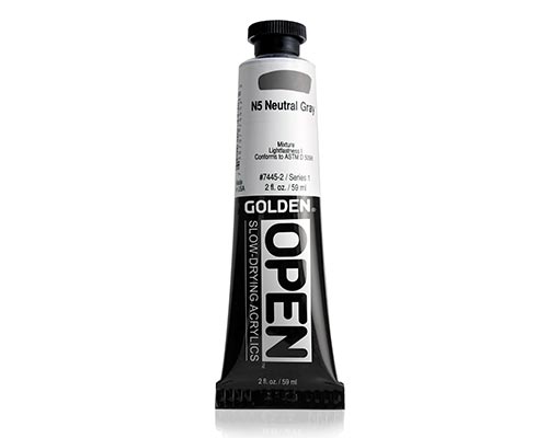 Golden OPEN Acrylics - Neutral Gray N5 - 2oz