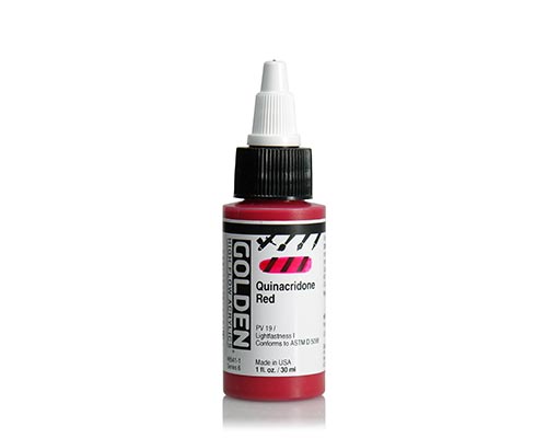 Golden High Flow Acrylics - Quinacridone Red - 30 mL