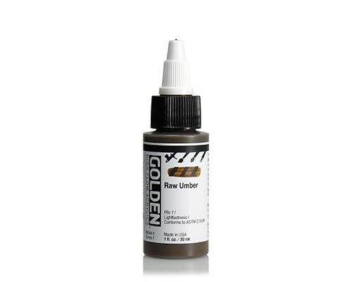 Golden High Flow Acrylics - Raw Umber - 30 mL