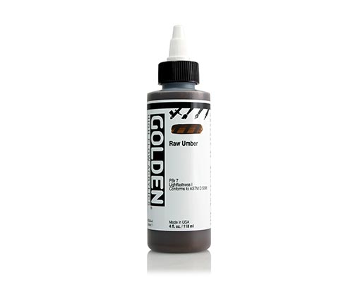 Golden High Flow Acrylics - Raw Umber - 118 mL